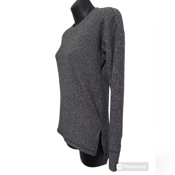 2 FOR💲1️⃣ Bluenotes Grey Waffle Knit Long-sleeved Lightweight Sweater Size XS - Picture 2 of 8